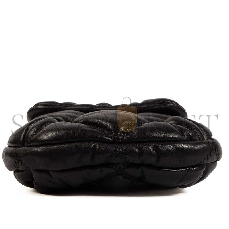 CHANEL BLACK MINI QUILTED BUBBLE CROSSBODY BAG (14*11*5cm)